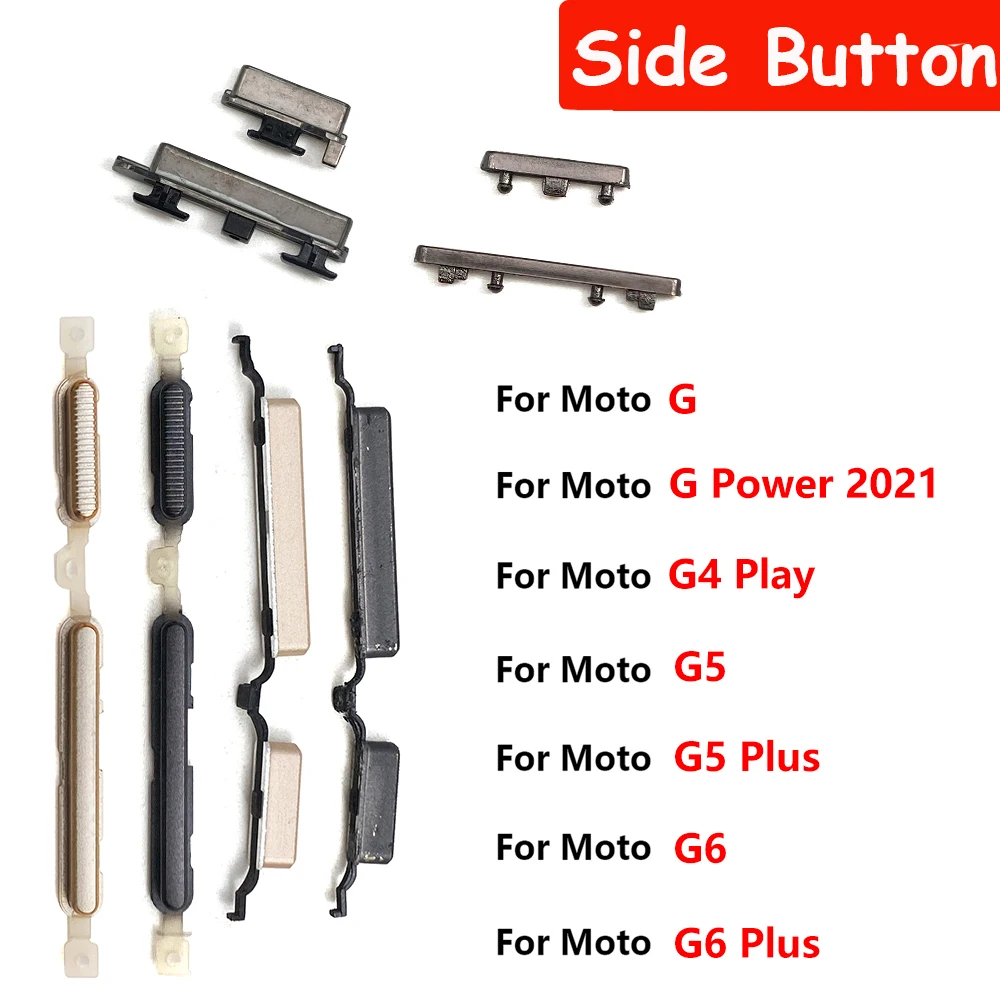 Power On Off Volume Up Down Side Key Button Flex Cable For Moto G Power 2021 G5 G6 Plus G4 Play Side Power Key + Volume Button