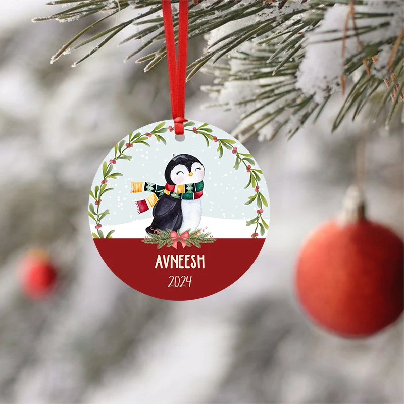 Personalized Christmas Ornaments for Kids Name & Date Customized Christmas Hanging Ornament Gifts for Kids 2024 Xmas Ornament