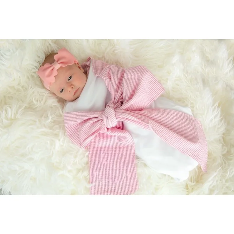 Newborn Swaddle Sash with Soft Cotton Bow - Decorative Strap for Baby Photography-Maternity Photos, Adorable Maternity Bow Sash