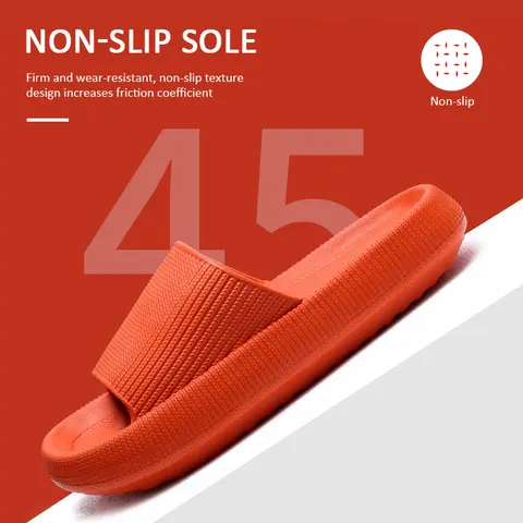 Damtofflor med tjocka plattformar och moln, inomhus, Eva-sula, mjuka sular, kuddformade sandaler, kvinna 2025, halkfria strandflip-flops 8 best sales glada floppar - №1