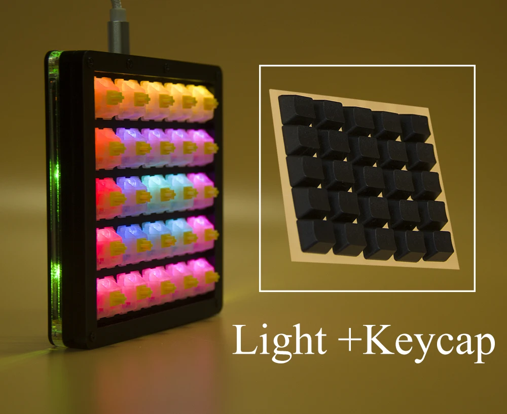 New 25 Key QMK VIA Firmware With Switch and Backlight Full Keyboard Acrlic Black White Keyboard RGB Hot swap