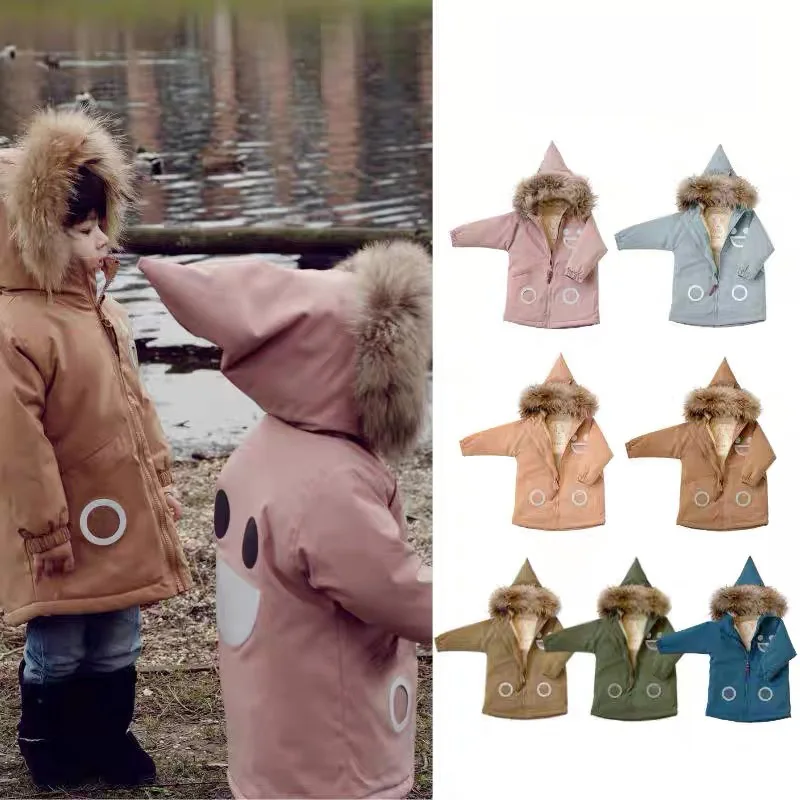 

Children's Jacket 2025 Winter New Arrival Cartoon Thickened Warm Boys' Cotton Coat Shearling Waterproof Windproof Girls' Parka