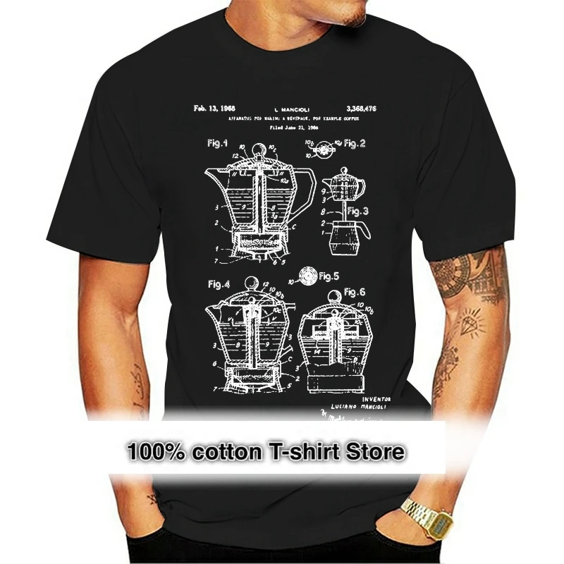 

2024 Fashion Coffee Moka Pot Shirt Barista Shirt Coffee Shop Restaurant Cafe Owner Tees