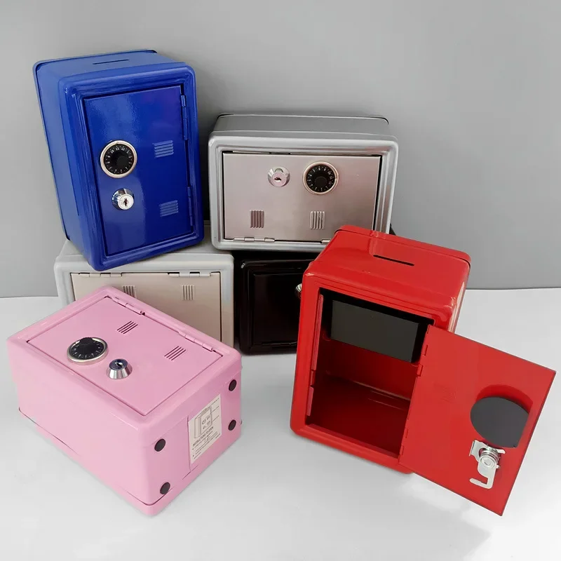 Mini Bank Money Box Hidden Safes Retro Atm Rotating Password Cash Coins Saving Box Bank Safe Box Automatic Deposit Banknote