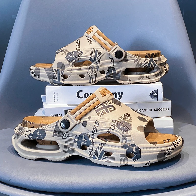 

Mens Outdoor Sports Sandals Non-slip Flat Soles Outdoor Walking Casual Beach Shoes Luxury Design Casual Slippers for Men