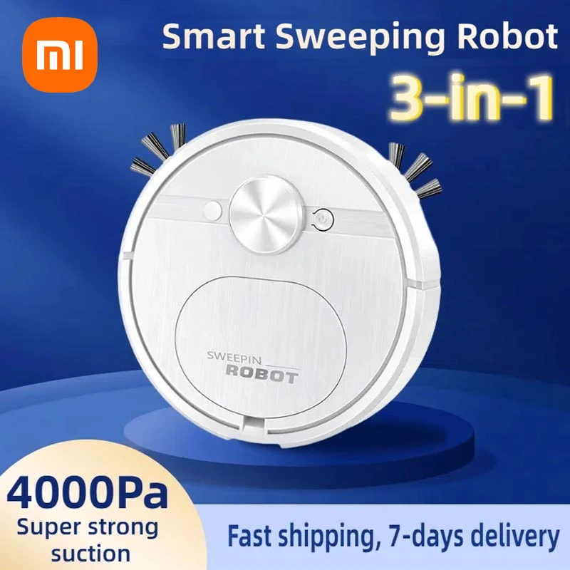 Xiaomi חכם גורף 3-in-1 נטענת שואב אבק שותקת 4000pa כוח שאיבה נהדר עבור רצפות שטיחים שיער לחיות מחמד