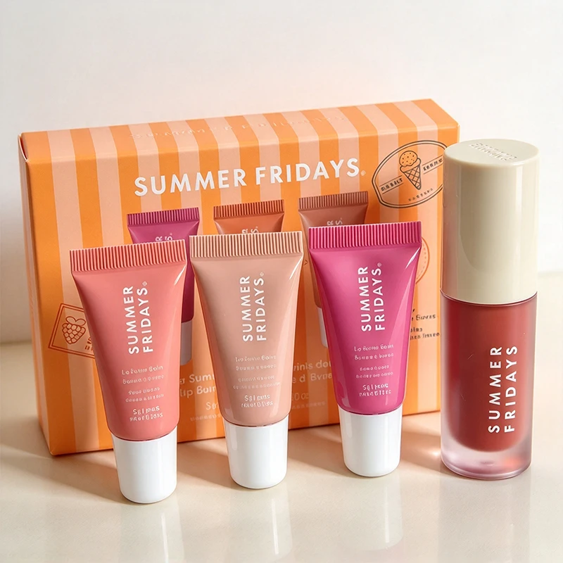 Summer Fridays Lip Care Gift Set Lip Butter Balm Dream Lip Oil Moisturizing Tinted High Shine Nourishing Non-sticky Lip Makeup