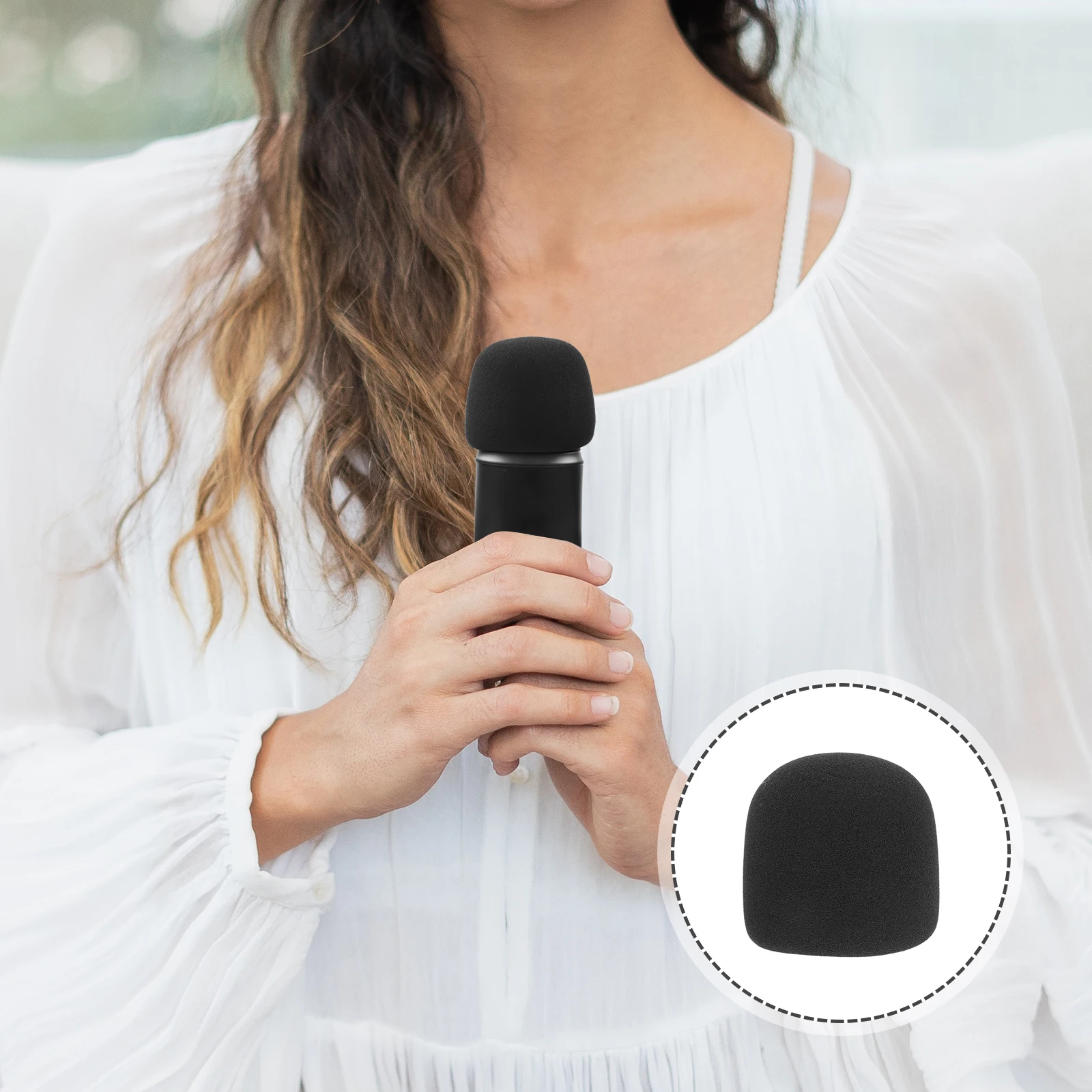 

Thickened Sponge Mic Cover Microphone Protective Cover For Ktv Stage Podcasting Conference Washable Breathable Mic