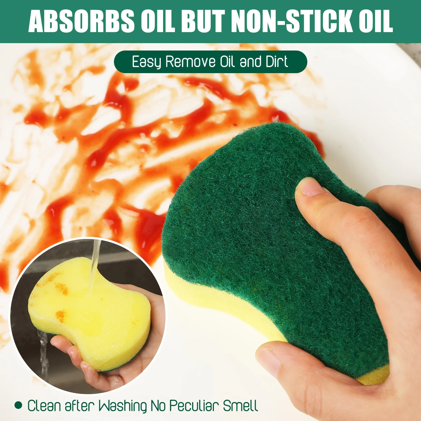 

240 Sponges, Individually Packaged, Suitable for Kitchen Bulk, Scratch Free Scrubbing Sponges, Suitable for Dishwashing
