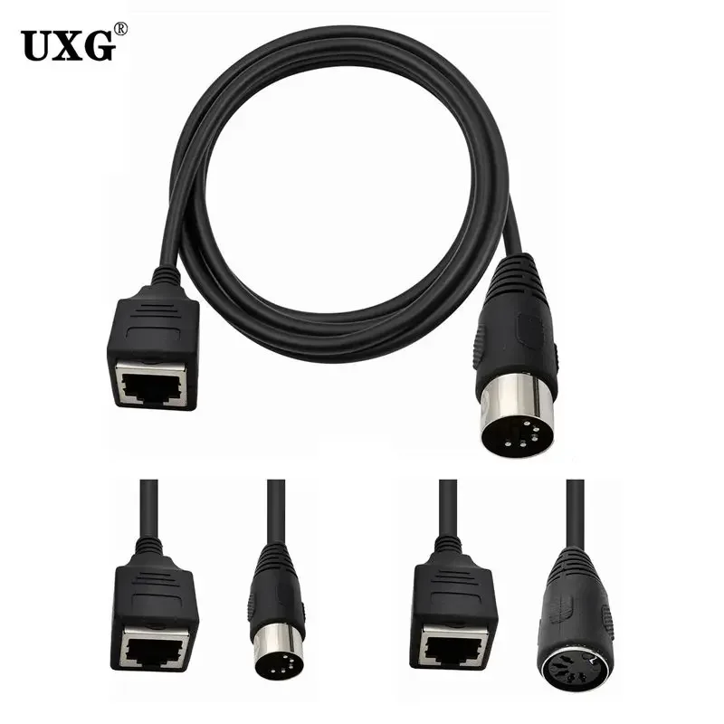 Large DIN 5pin Male & Female To RJ45 Female 8p8c Audio Connection Cable MIDI To RJ45 Adapter Cable 0.5m 1m 1.5m