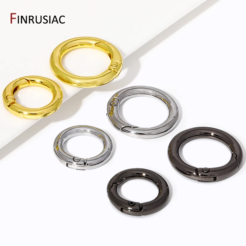 1/3/5Pcs 18K Gold Plated O Ring Spring Clasps Openable Carabiner Keychain Bag Hook Buckles Connector For DIY Jewelry Making