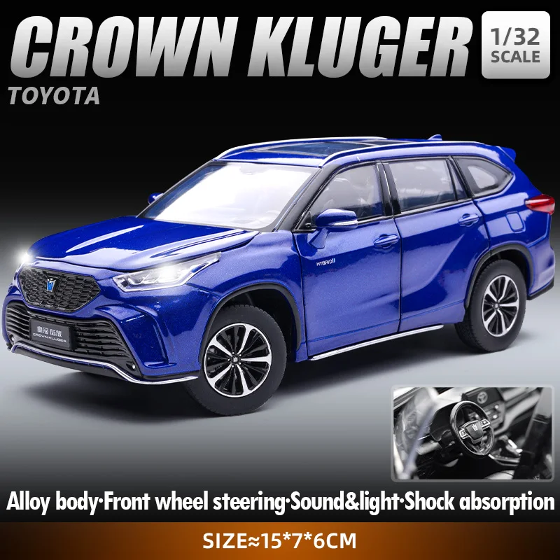 

JKM 1/32 Toyota Crown KLUGER Land Off-Road Truck Alloy Car Model Car Collection Ornament Diecast