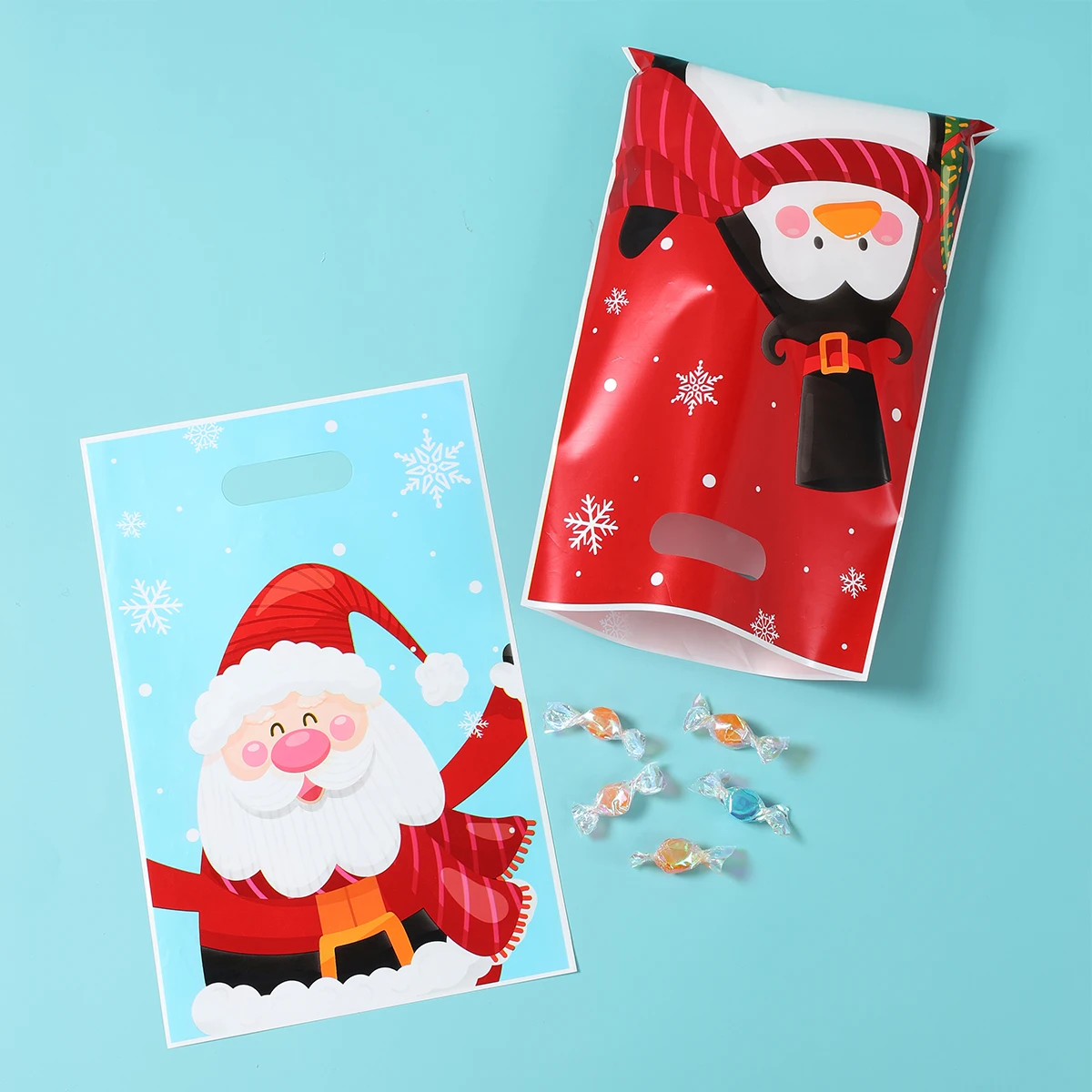 10/25/50 قطعة عيد الميلاد كيس الحلوى عيد ميلاد سعيد زينة سانتا شنطة هدايا نافيداد عيد الميلاد حقائب للهدايا عيد الميلاد الكوكيز التعبئة حقيبة