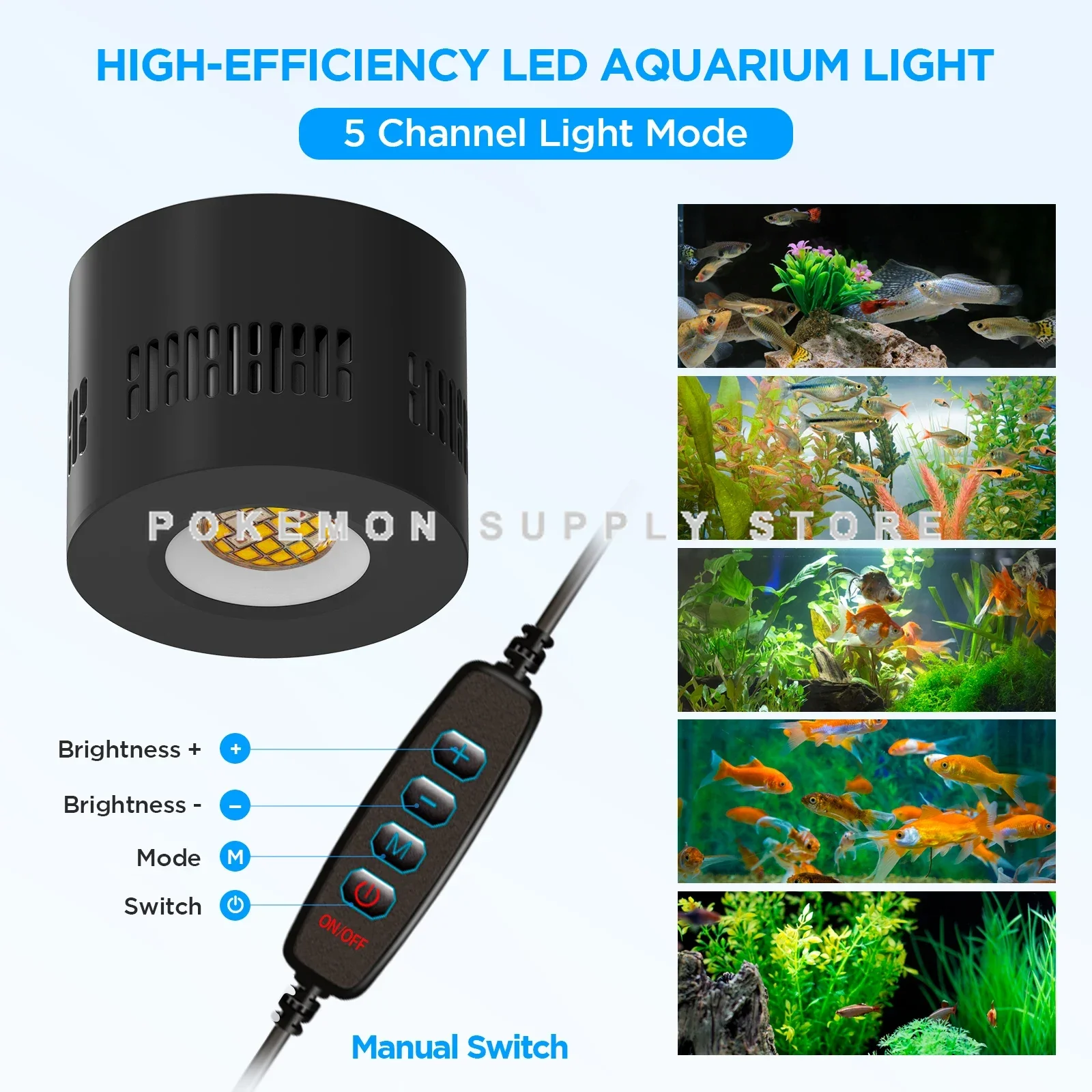 Lominie-Asta 120 Aquarium Light, 4 Channels, Dimmable Light, Full 