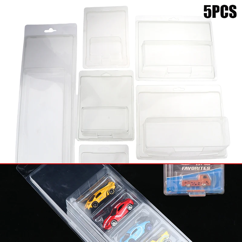5PCS Car Toy Display Case Transparent Hotwheels Protective Shell Boulevard Team Transport Model Card Board Collect Gift