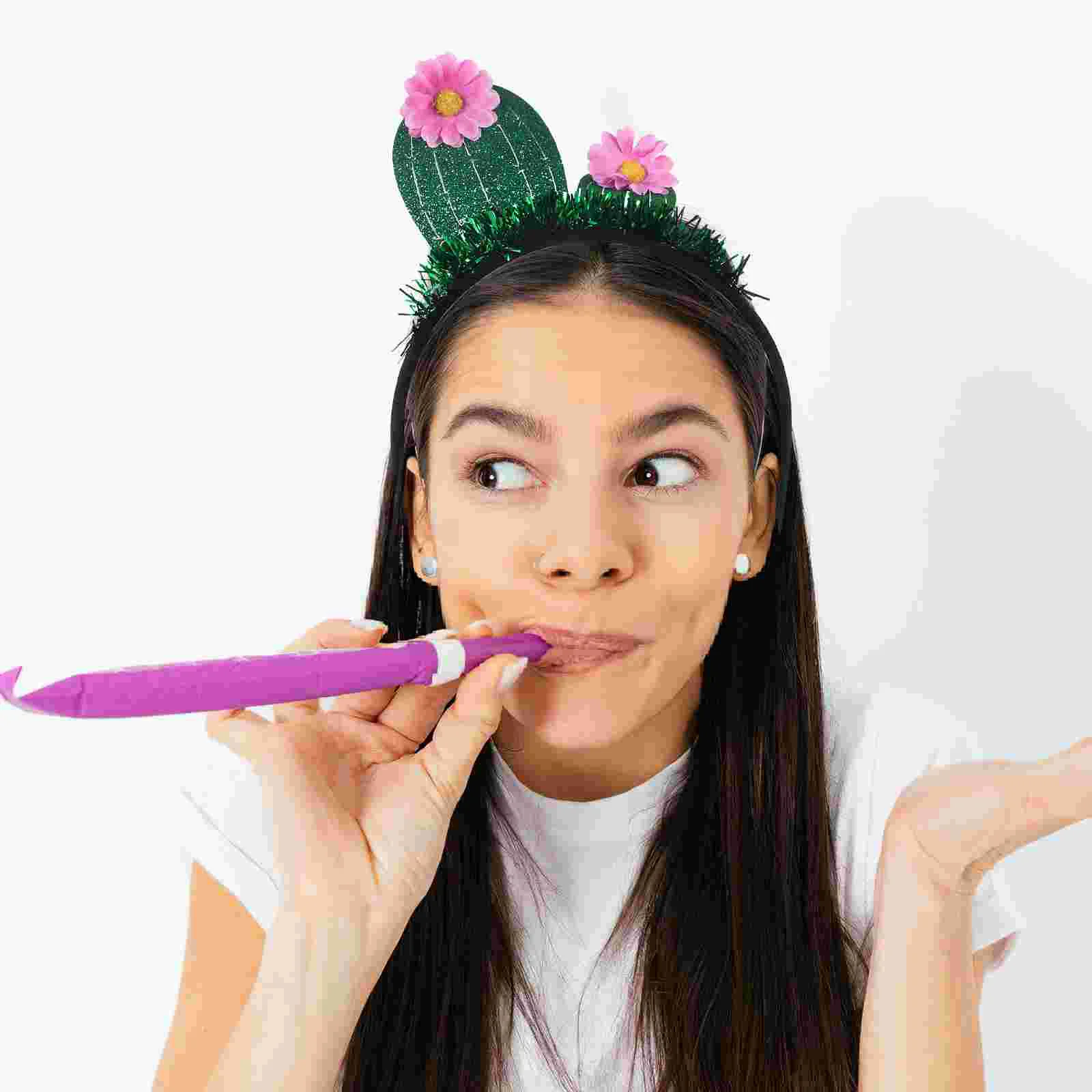 

2 Pcs Cactus Headband Costume Tropical Party Decoration Unique Hairband for Girls Headdress Accessory Styled Inflatable