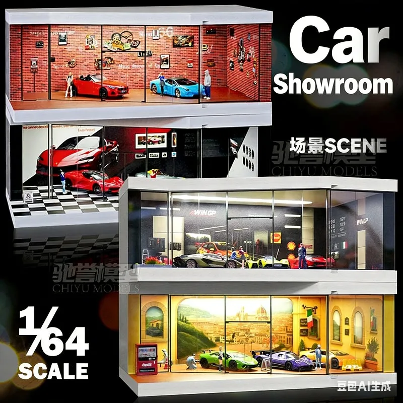 

Collector 1:64 Assembly Simulation Miniature Garage Dustproof Storage Car Model Display Scene Collection Storage Model