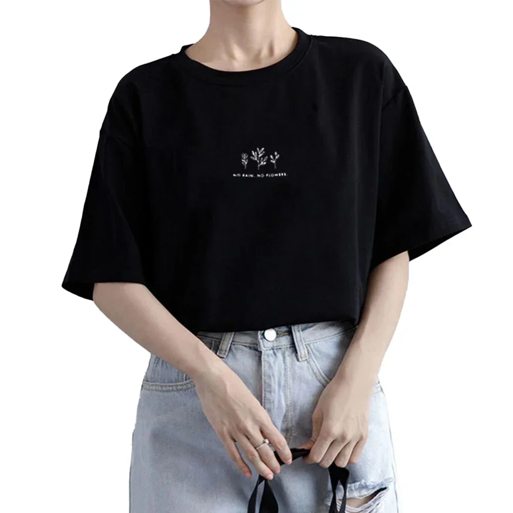 

Women Tops Solid Color Top 1 Pc Comfortable For All Seasons Microelasticity Polyester Round Neck Short-sleeved