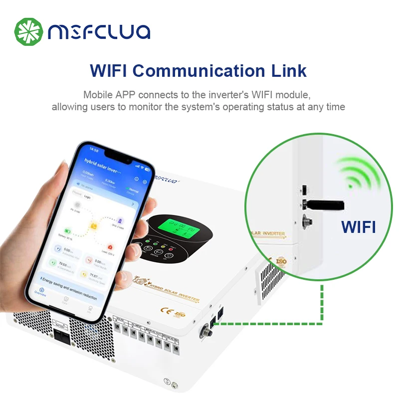 Solar 48VDC 220V 6300W Off-Grid Connected Inverter 6300VA 6.3KW Sine Hybrid Inverter view 6