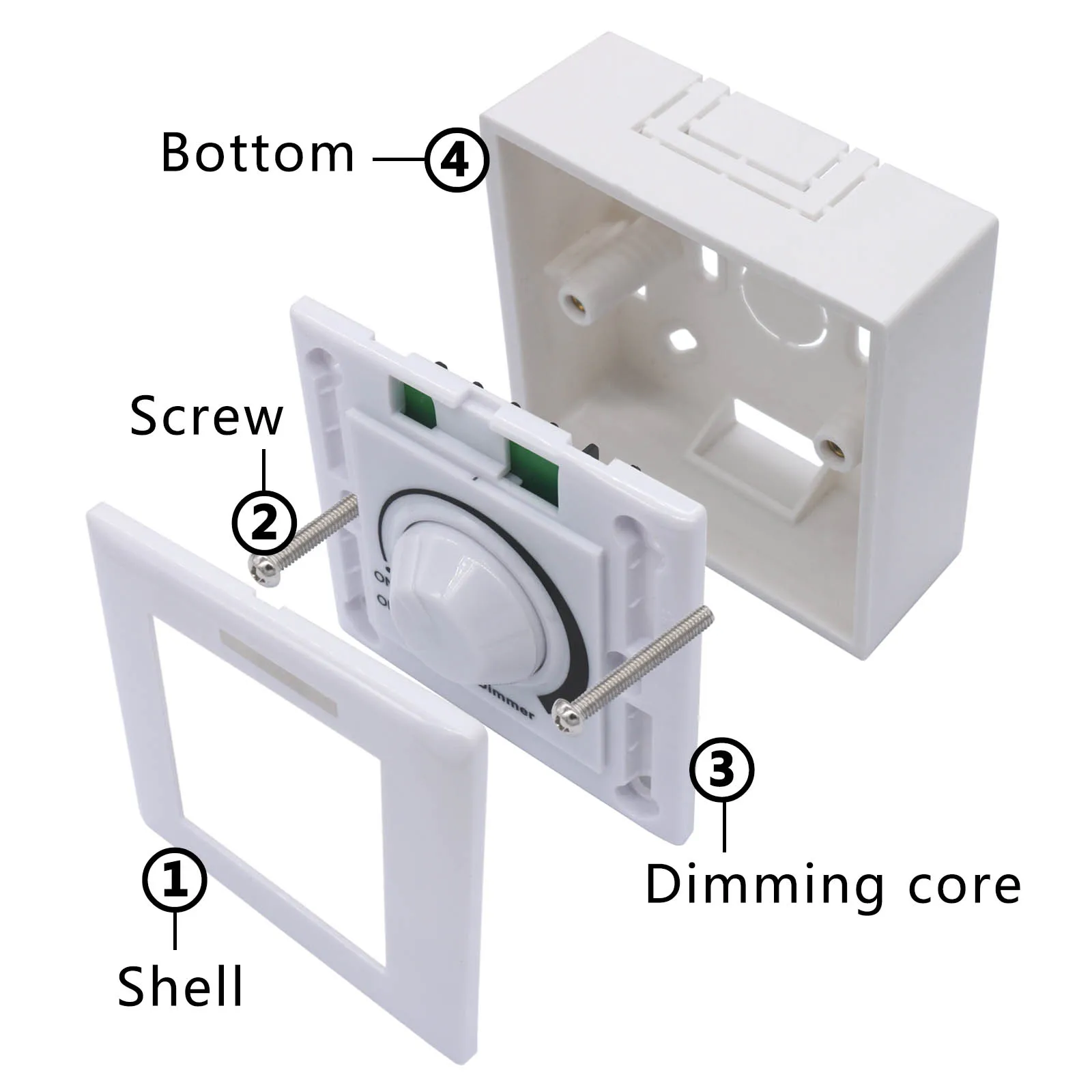 DC0-10V Adjustable Controller Dimmer Light Switch Rotary Knob AC110/220V LED Dimmable Wall Mounted Switches EU Standard Switches