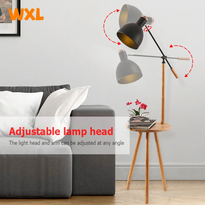 Madeira maciça LED Floor Lamp com conector USB, decoração nórdica, casa, sala de estar, decoração do quarto, mesa luz, em pé lâmpada