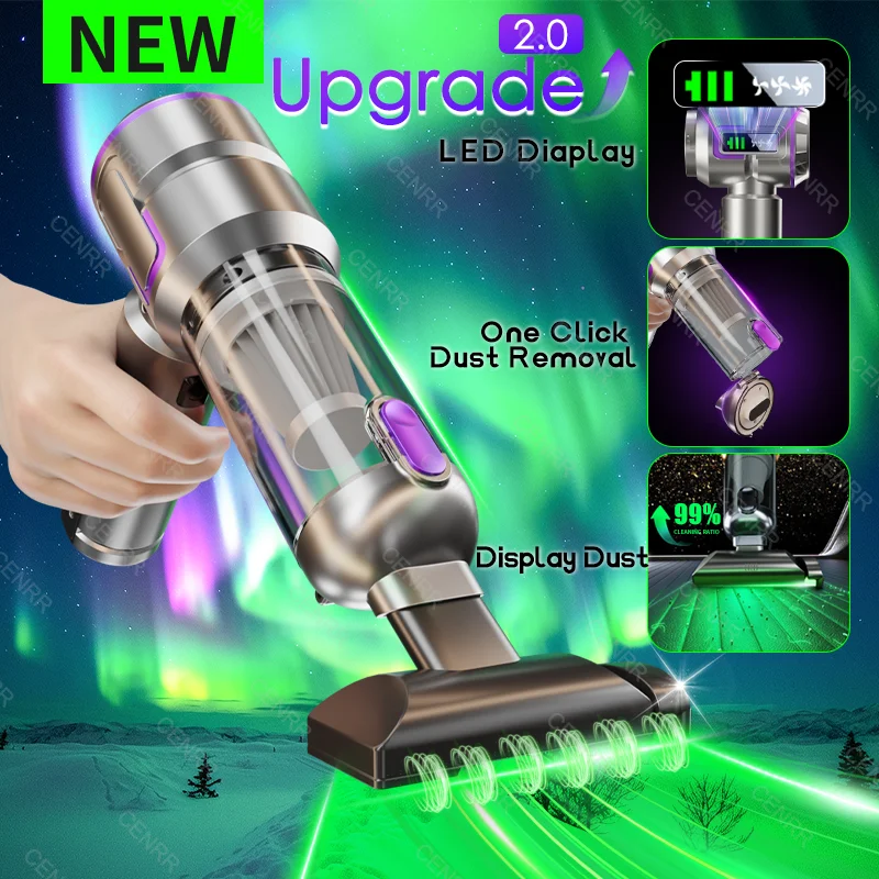 

NEW 998000PA Car Vacuum Cleaner Portable Handheld Cordless Powerful Car Cleaner Strong Suction Vacuum Cleaner Cleaning Machine