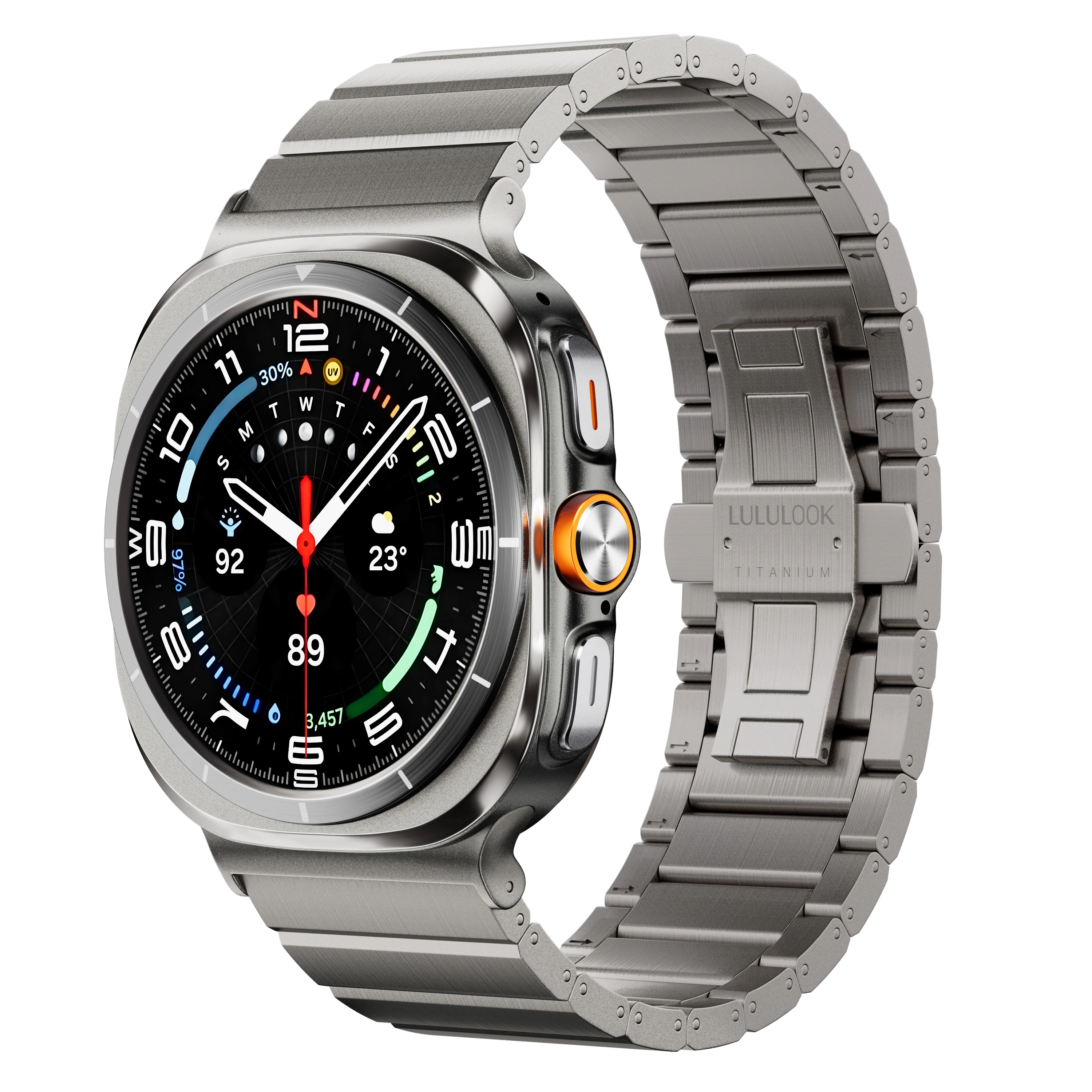 Pasek LULULOOK z tytanu do Samsung Galaxy Watch Ultra 2 47mm, powłoka DLC, szerokość 24 mm, zamienny pasek do Galaxy Watch Ultra — zdjęcie produktu 7