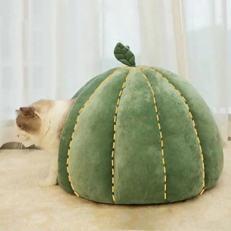 Pet House Pumpkin Cat Nest Winter Warm Cat House Enclosed Cat Bed Cat Cave Pets Tent Cozy Cave Nest Small Dog House