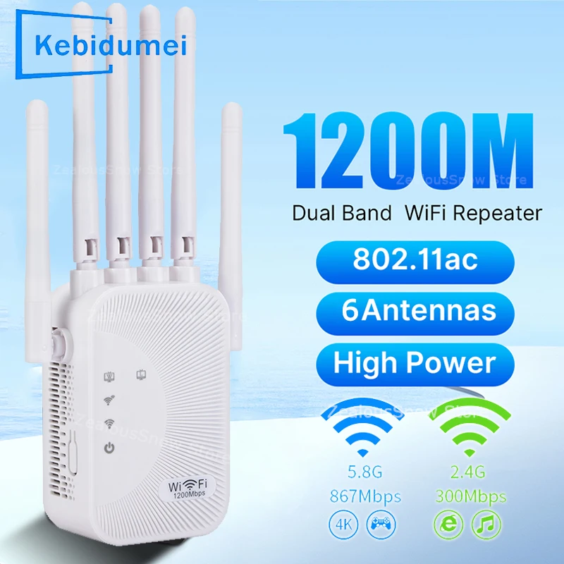 

1200 Мбит/с беспроводной повторитель Wi-Fi Wi-Fi расширитель диапазона 2,4G 5G двухдиапазонный усилитель сигнала Wi-Fi сеть 802.11ac Wi-Fi усилитель маршрутизатор