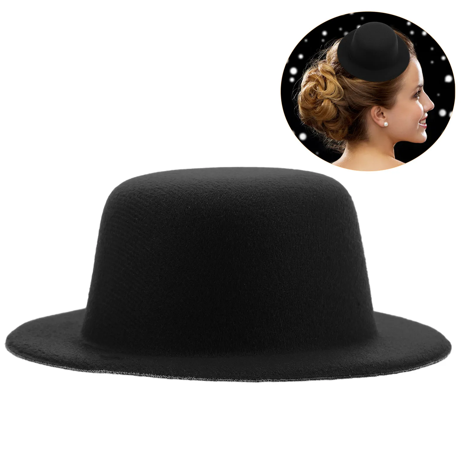 

Миниатюрная черная шляпка в стиле Лолита ручной работы для костюмов, свадеб, вечеринок, косплея, маленькие аксессуары, декоративные шляпки