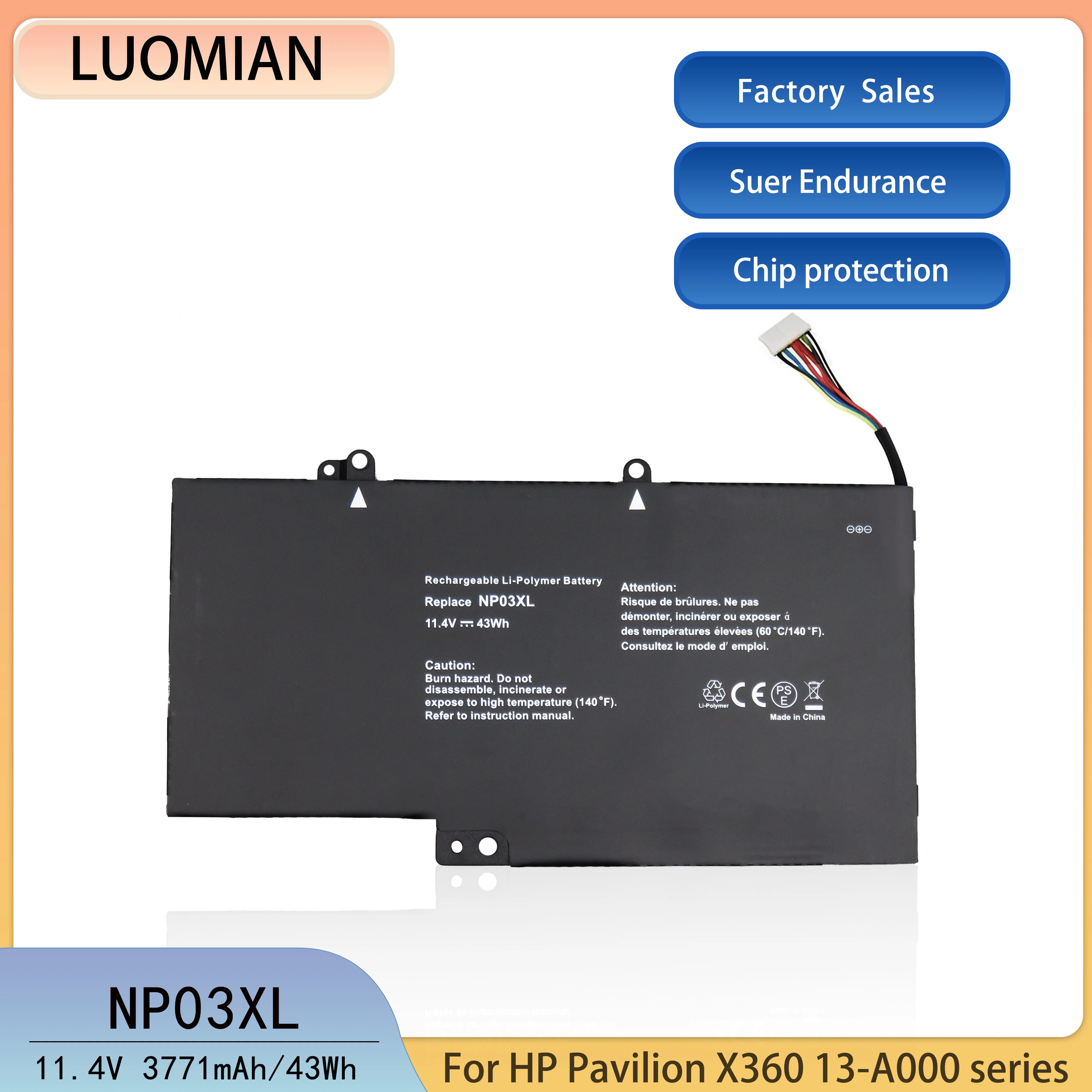 For HP Pavilion NP03XL Laptop Battery X360 13-A010DX 13-A000 15-u010dx U011dx U110dx U111dx U170ca