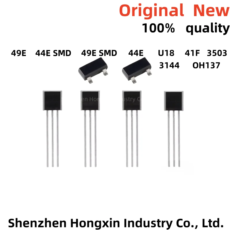 10pcs-50pcs Hall Element Brushless Electric Motor 3144 A3144 44E U18 49E 41F 3503 OH137 Hall Effect Sensor Switch High Sensitive