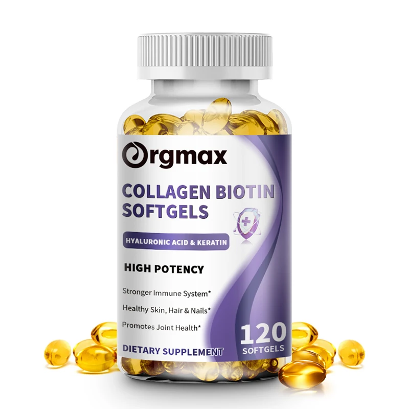 Collagen Biotin Capsules for Extra Strength Boost Hair, Skin and Nails Improve Skin Texture Hair Growth Follicle Repair