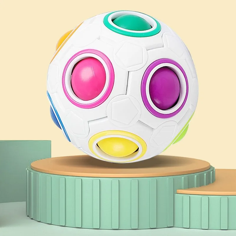 Kids Antistress Cube Rainbow Ball Puzzles Football Magic Cube Educational Learning Toys for Children Adult Stress Reliever Toys