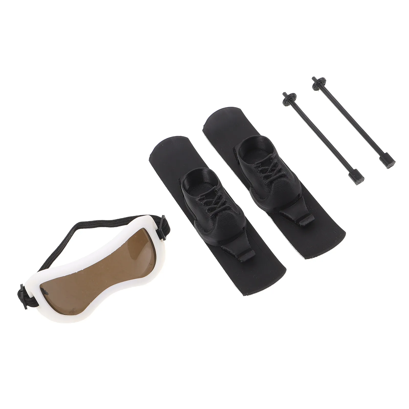 

1Set Mini Snowboard Set for 10Cm Skibladess Detailed Ski Equipment Poles Goggles Winter Sports Accessory for Imaginative Play