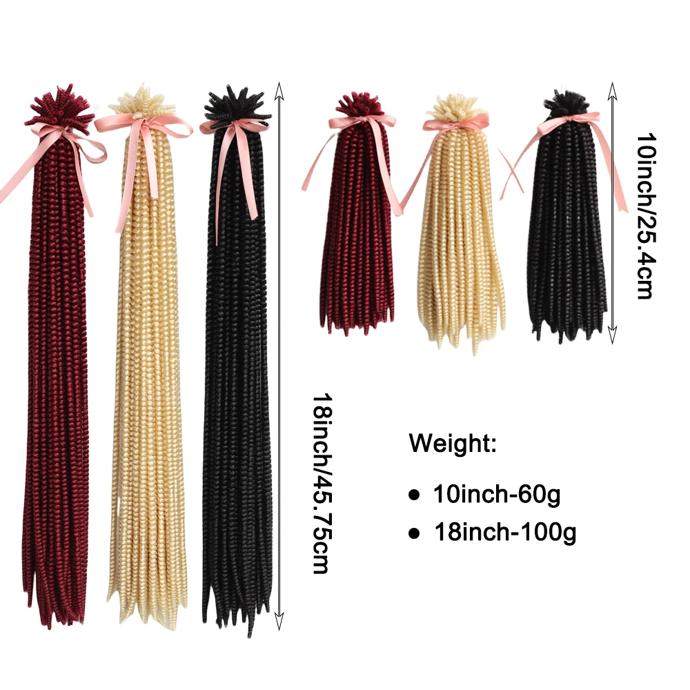 

Весенние вязанные крючком волосы 10/18 дюймов, странные вьющиеся синтетические плетения, 30 прядей/упак. для женщин, весенние крученые волосы