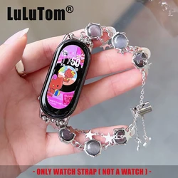 Strap For Xiaomi Mi Band 10 9 8 Pro Watch Band For Miband 5/6/7 Fashion Crystal Opal Stone Star Metal Chain Bracelet Wristband