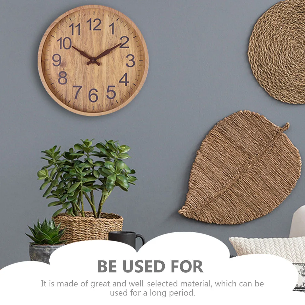 

Mute Emulated Wooden Simple Chic Home Decorative Hanging For Bedroom Living Room Office Silent Mounted Design Bedroom