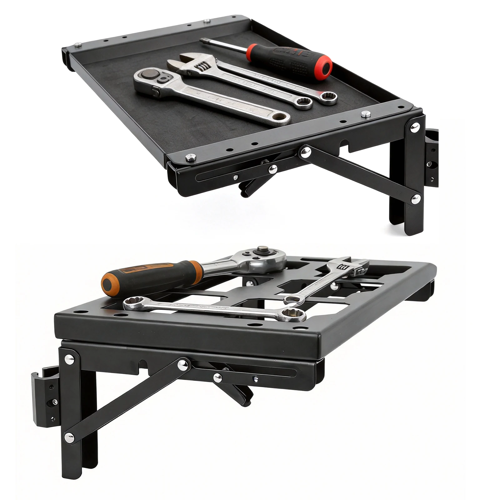 

Powerful Magnetic Tool Tray No Drilling Required Metal Foldable Storage Bracket Wear-Resistant Fit for Packout Toolbox Accessory