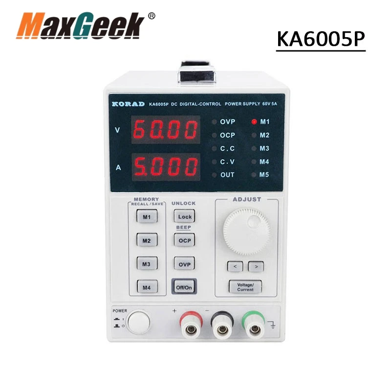 Maxgeek KORAD KA6005P 60V 5A Digital-Control DC Power Supply Programmable Power Supply with RS232 USB Ports