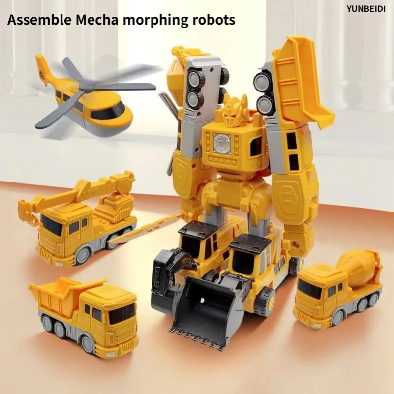 Deformazione magnetica per bambini Ingegneria Auto Robot Building Block Toy Set Multi Style Puzzle Macchinari di assemblaggio Mech Toy Gift