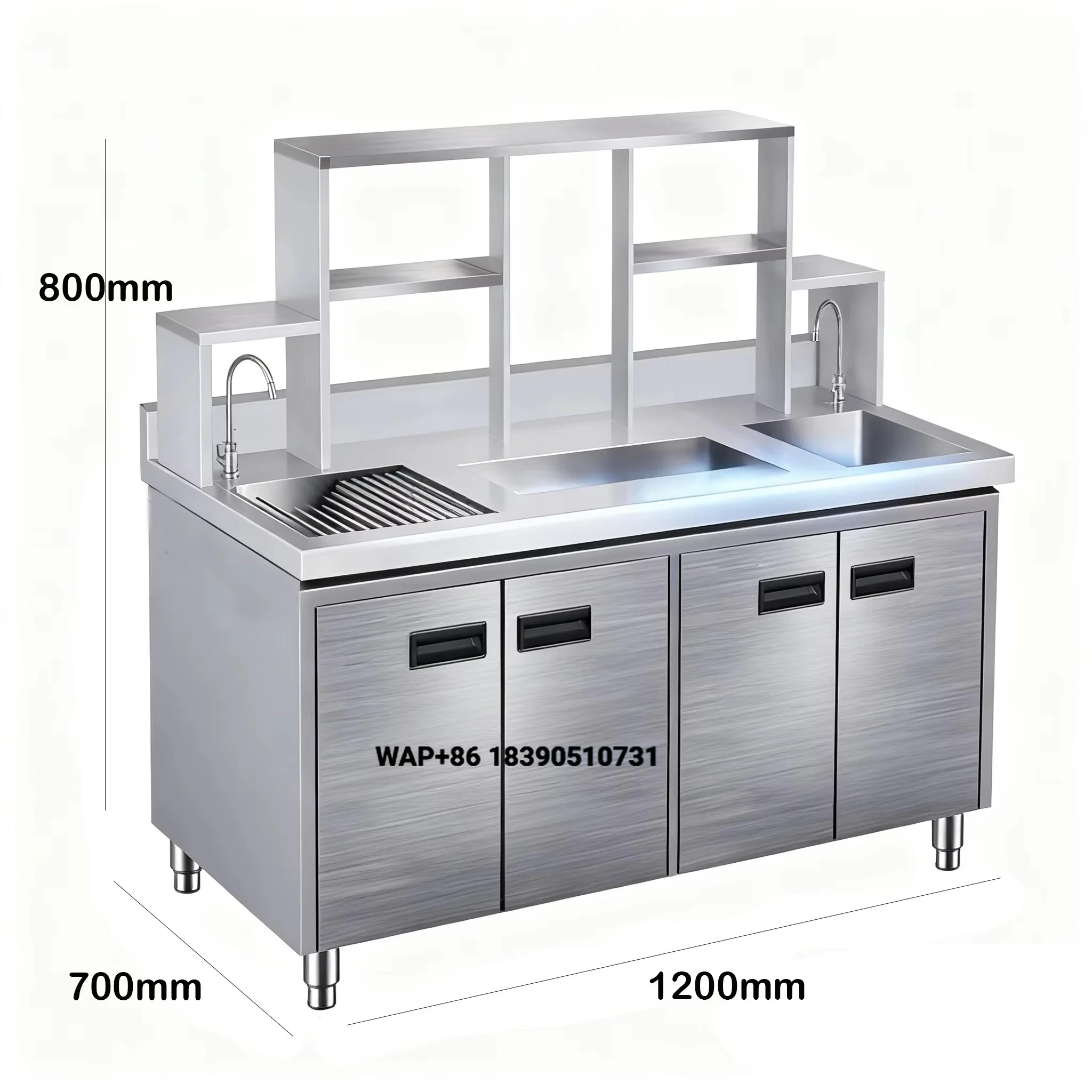 Pull up Stainless Steel Cocktail Coffee bar Station for Events