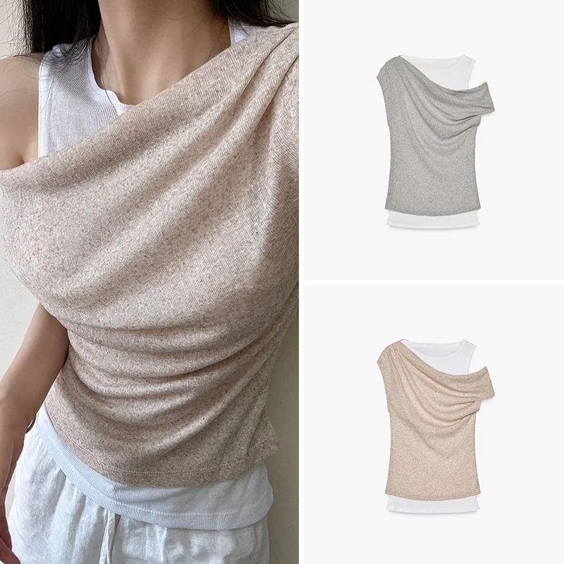 

Новая летняя женская футболка с асимметричным дизайном, круглая, Ne Svel Street Sle, однотонная, влажная, ng, стандартный крой