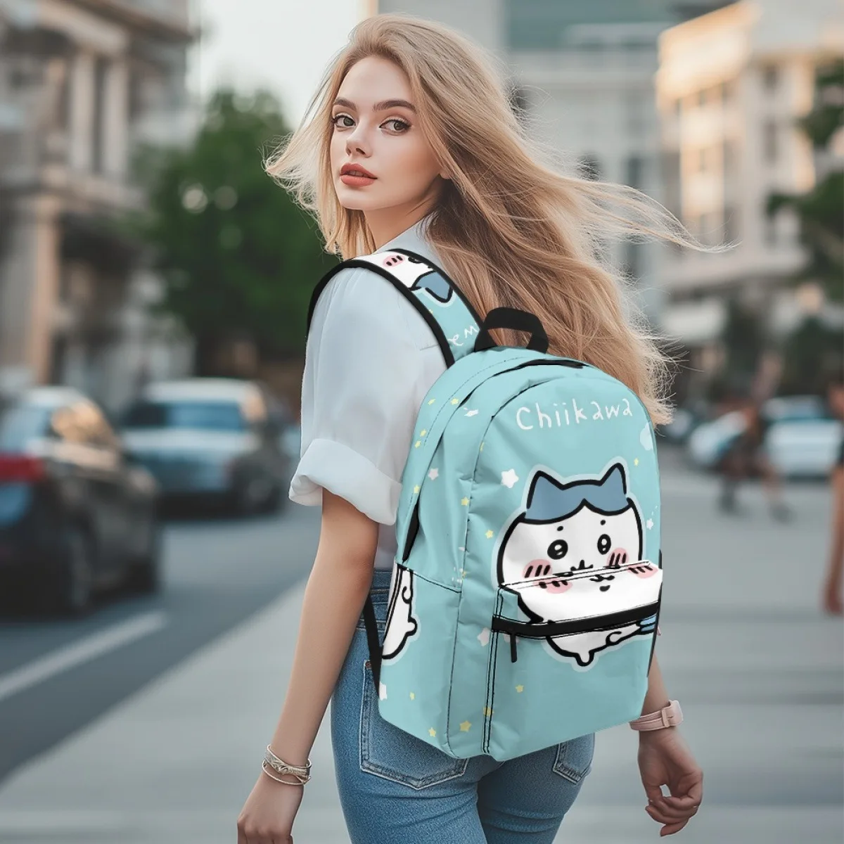 Portable Chiikawa Girl Schoolbag New Model Backpack Usagi Student Schoolbag Kawaii Anime Lightweight Bags for Woman