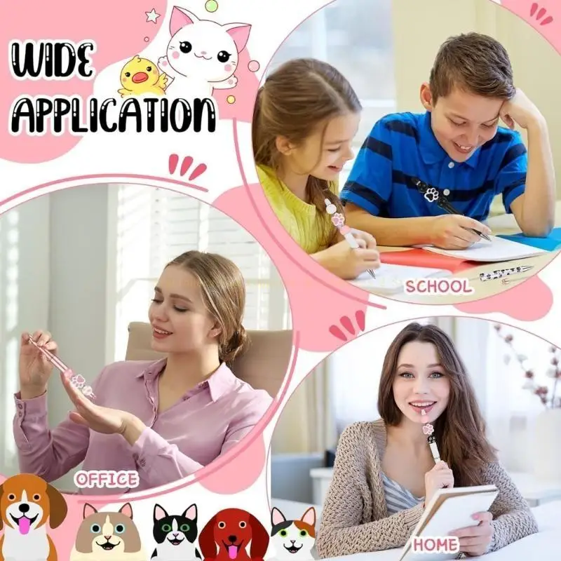 82Pcs DIY Beadable Ballpoint Pen with Craft Beads, Beads