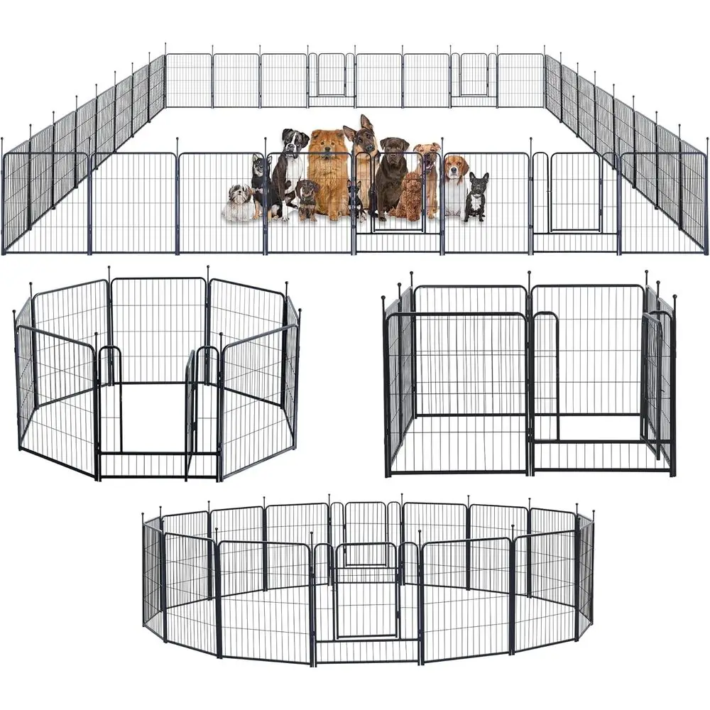 

Portable Outdoor Dog Fence, Foldable Metal Playpen for All Sizes, 32 x 32 Panels