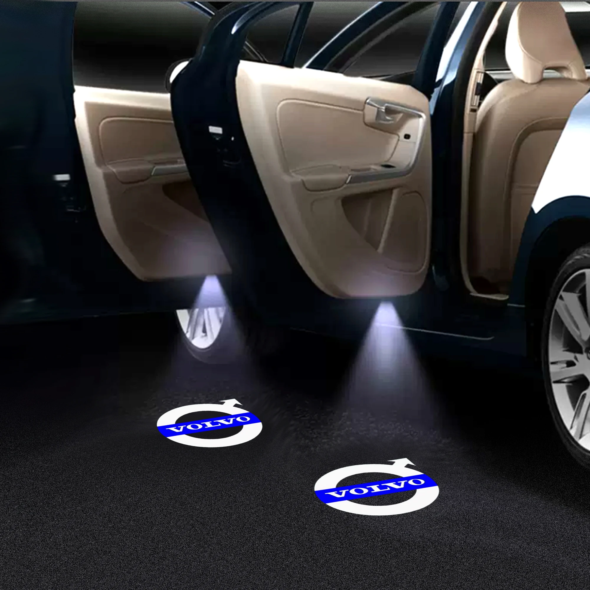 LED 웰컴 라이트 프로젝터 사인 고스트 라이트 장식 액세서리, 볼보 RDESIGN XC60 V60 S60L V40 V40CC S80L XC90 2015-2024, 2 개