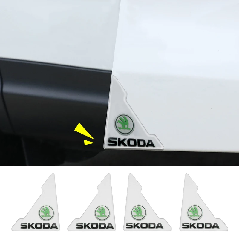 Car Door Handle Bowl Protection Stickers Transparent Anti-Collision Strip For Skoda Octavia Kamiq Rapid Kodiaq Fabia Karoq Super