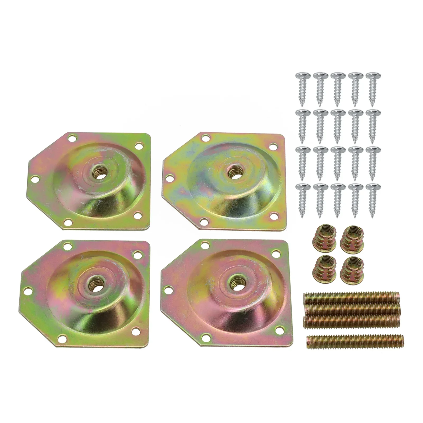 4Pcs Wood Table Leg Mounting Brackets Table Feet Sofa Angled Legs Fixing Plate Bed Furniture Hinge Table Feet With Screws