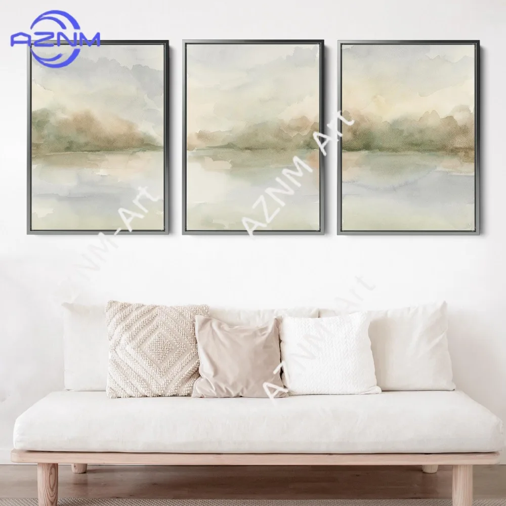 1/3PCS ，Abstract Lake Watercolor Decor | 